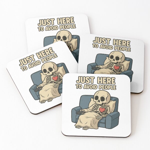 Item preview, Just Here to Avoid People Skeleton designed and sold by Bluntdivas.