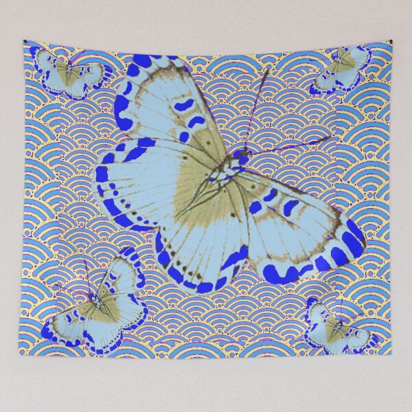Item preview,  ORIENTAL STYLE  BLUE-WHITE EXOTIC BUTTERFLY BLUE ART  designed and sold by sharlesart.