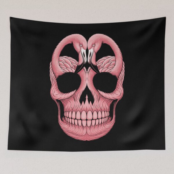 Item preview, Pink Flamingo Skull Breast Cancer Awareness Halloween designed and sold by brynatshop.