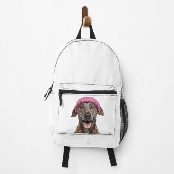 Item preview, Cozy Plott Hound dog Wearing Pink Winter Hat Trendy Animal Fashion Artwork designed and sold by LazyOwlStore.