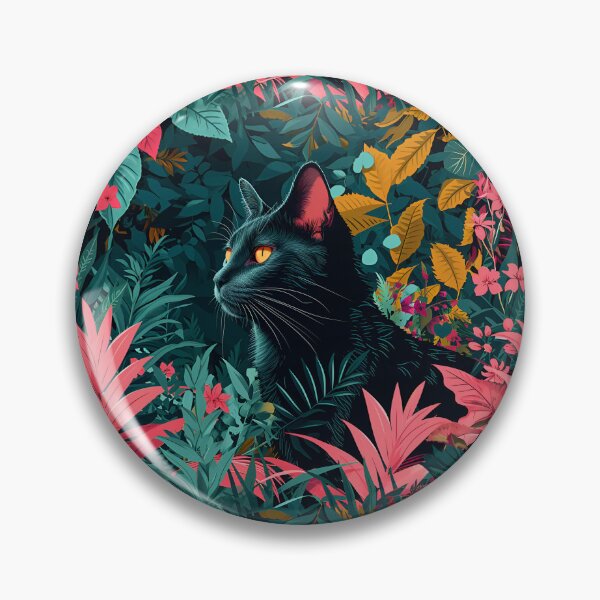 Item preview, Black Cat Jungle Pattern Botanical Foliage Artwork designed and sold by Parkerzz.