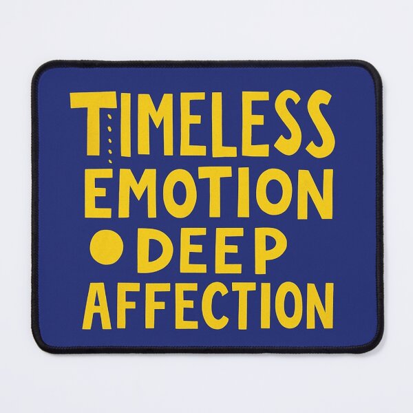 Item preview, Timeless Emotion, Deep Affection – Bold Yellow Love Quote on Blue Background designed and sold by laliitkhatri.