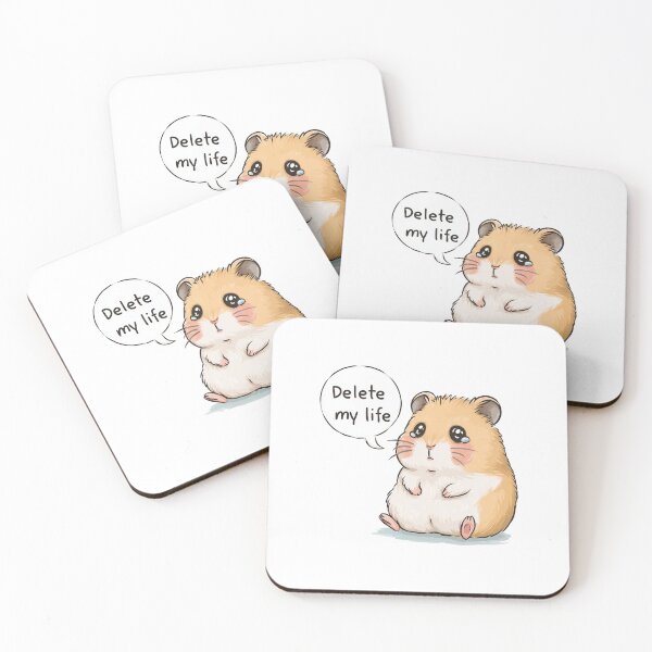 Item preview, Funny meme - Delete My Life - Sad Crying Hamster designed and sold by hamishby.