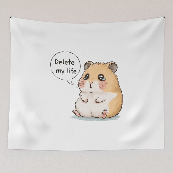 Item preview, Funny meme - Delete My Life - Sad Crying Hamster designed and sold by hamishby.