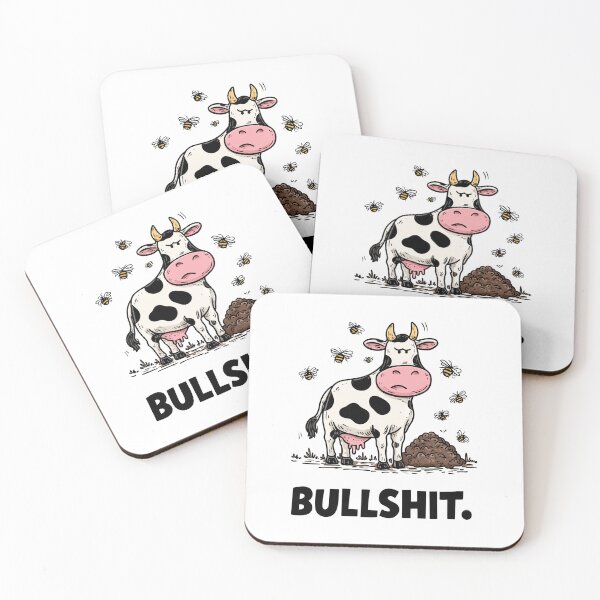 Item preview, Funny meme - Bullshit - Grumpy Cow with Flies designed and sold by hamishby.