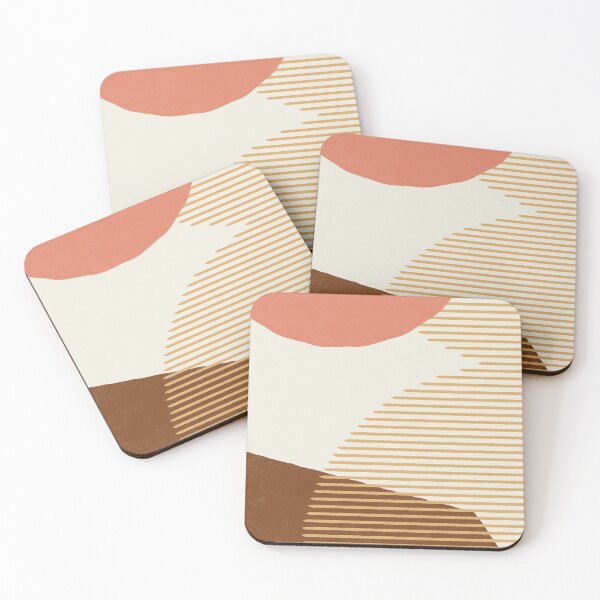 Item preview, Lines Colors Shapes - Pink Brown designed and sold by moonlightprint.