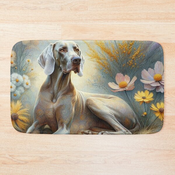 Item preview, Weimaraner in Golden Blooms designed and sold by Wags & Tails.