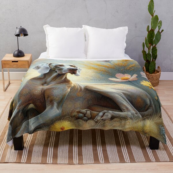 Item preview, Weimaraner in Golden Blooms designed and sold by Wags & Tails.