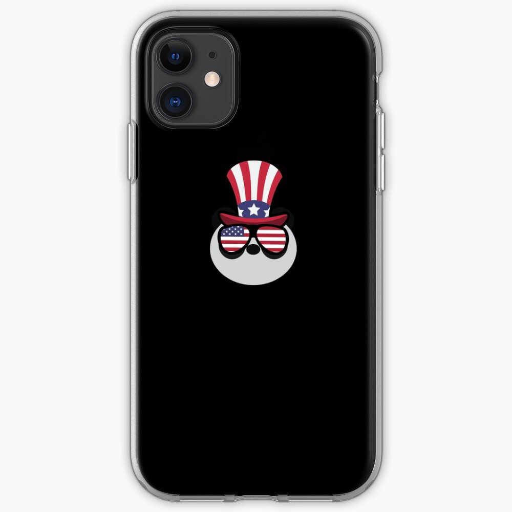 Panda Happy 4th Of July Funda y vinilo para iPhone