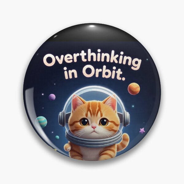 Artikelvorschau, Overthinking in Orbit - Ängstliche Katze im Weltraum Lustiges T-Shirt entworfen und verkauft von Restless Mortal.