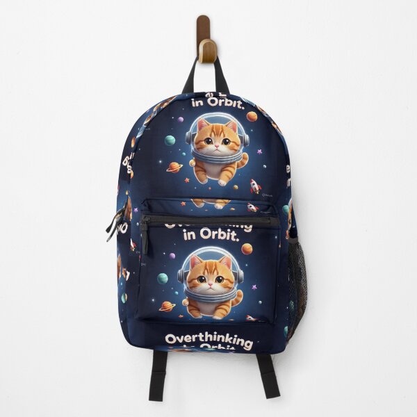 Item preview, Overthinking in Orbit - Anxious Cat in Space Funny T-Shirt designed and sold by Restless Mortal.