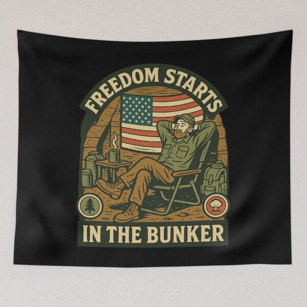 Item preview, Freedom Starts In The Bunker Prepper Survivalist designed and sold by LuminOrb.