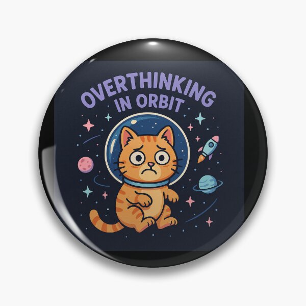 Artikelvorschau, Overthinking in Orbit - Ängstliche Katze im Weltraum Lustiges T-Shirt entworfen und verkauft von Restless Mortal.