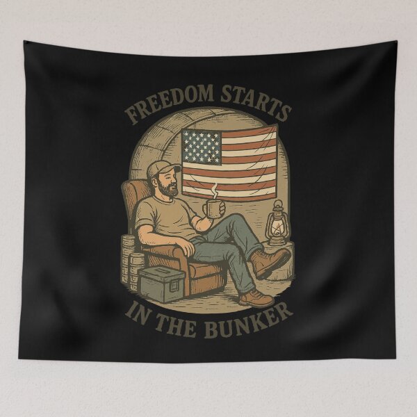 Item preview, Freedom Starts In The Bunker Survival Prepper designed and sold by LuminOrb.