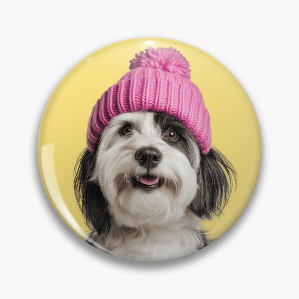 Item preview, Cozy Polish Lowland Sheepdog Wearing Pink Winter Hat Trendy Animal Fashion Artwork designed and sold by LazyOwlStore.