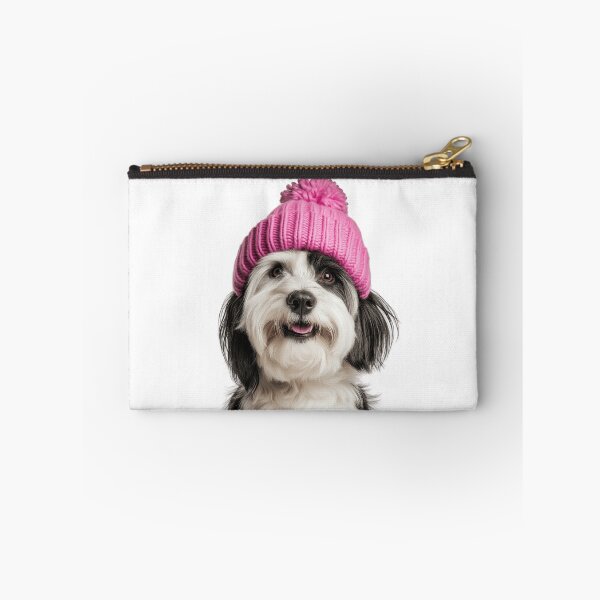 Item preview, Cozy Polish Lowland Sheepdog Wearing Pink Winter Hat Trendy Animal Fashion Artwork designed and sold by LazyOwlStore.