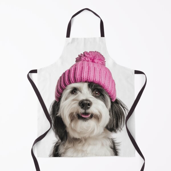 Item preview, Cozy Polish Lowland Sheepdog Wearing Pink Winter Hat Trendy Animal Fashion Artwork designed and sold by LazyOwlStore.