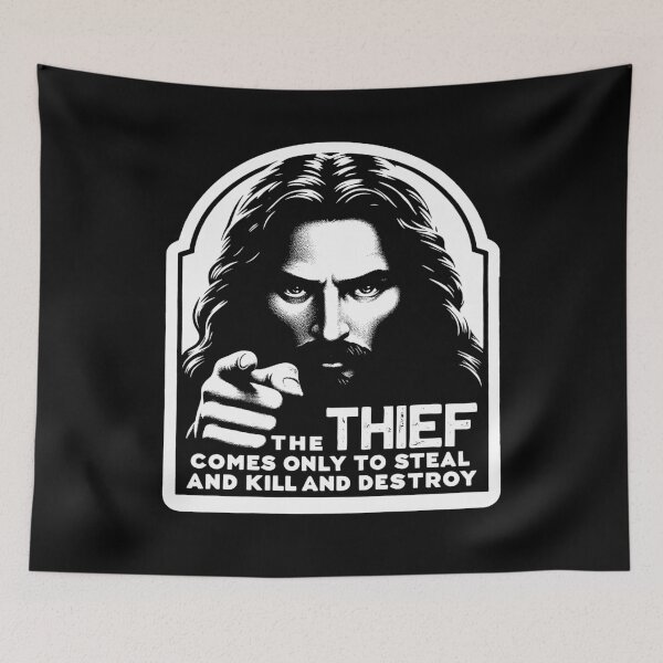 Item preview, John 10:10 The Thief Comes Only To Steal And Kill And Destroy designed and sold by plushism.