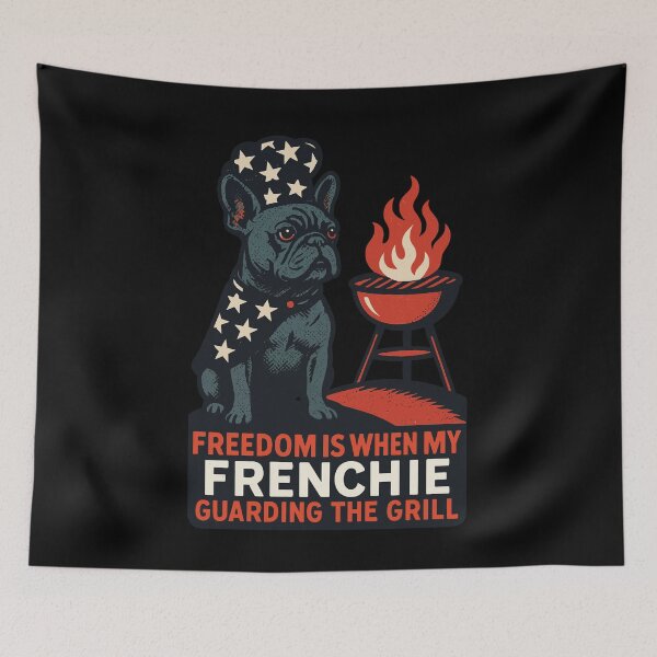 Item preview, Freedom Is When My Frenchie Guarding The Grill designed and sold by LuminOrb.