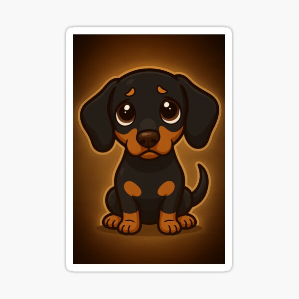 Item preview, „Sneaky little dachshund with guilty eyes” designed and sold by ForgedWyrm.