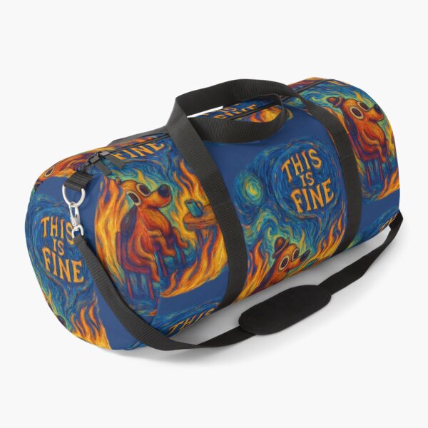Item preview, This is Fine Meme x Van Gogh - Starry Night Inspired Fire Dog Art designed and sold by GirlyPopped.