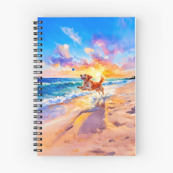 Item preview, Dog playing at the Beach designed and sold by ArtFactoryAI.