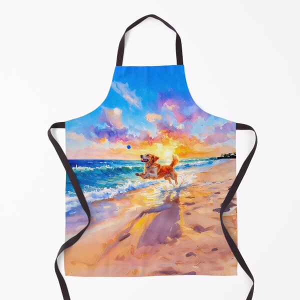 Item preview, Dog playing at the Beach designed and sold by ArtFactoryAI.