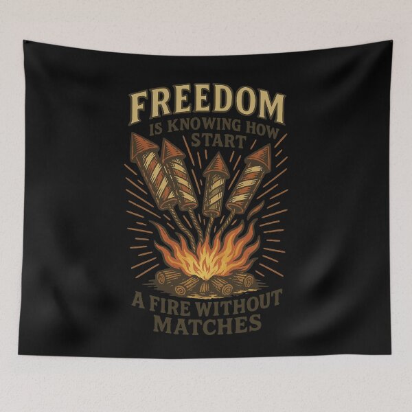 Item preview, Funny Prepper Freedom Start Fire Without Matches designed and sold by LuminOrb.