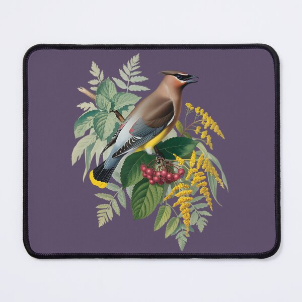 Item preview, Cedar Waxwing with Autumn Berries and Ferns designed and sold by BirdsnStuff.