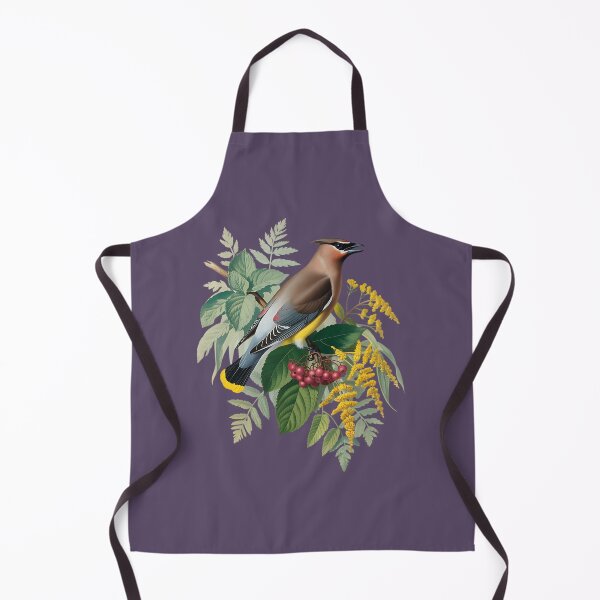 Item preview, Cedar Waxwing with Autumn Berries and Ferns designed and sold by BirdsnStuff.