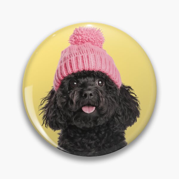 Item preview, Cozy Puli dog Wearing Pink Winter Hat Trendy Animal Fashion Artwork designed and sold by LazyOwlStore.
