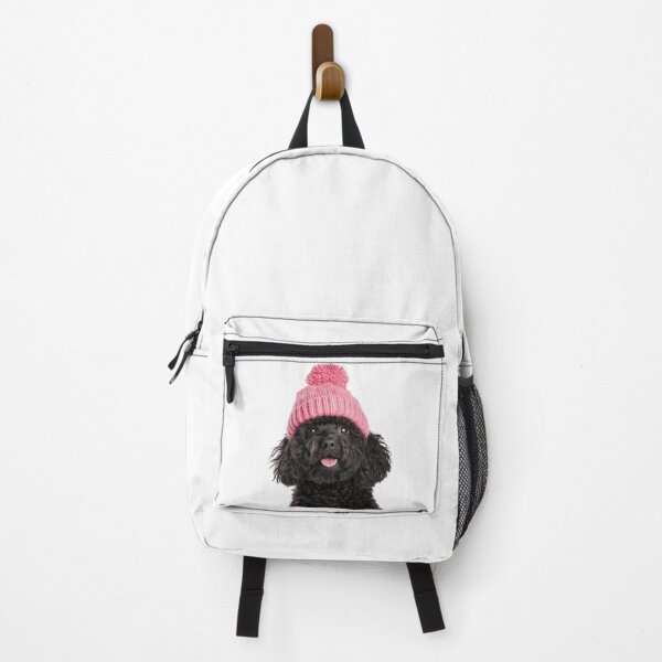 Item preview, Cozy Puli dog Wearing Pink Winter Hat Trendy Animal Fashion Artwork designed and sold by LazyOwlStore.