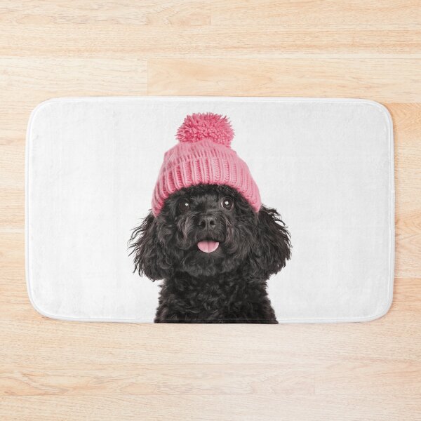 Item preview, Cozy Puli dog Wearing Pink Winter Hat Trendy Animal Fashion Artwork designed and sold by LazyOwlStore.