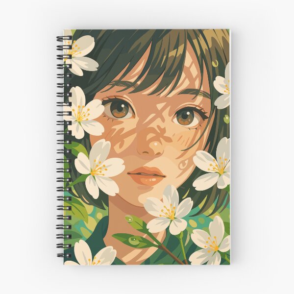 Item preview, Retrato de niña primaveral con flores designed and sold by NeroKanji.