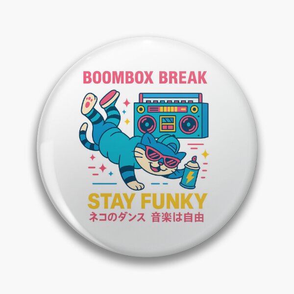 Item preview, Boombox Break – Funky Cat in Retro Motion designed and sold by BeetleDots.