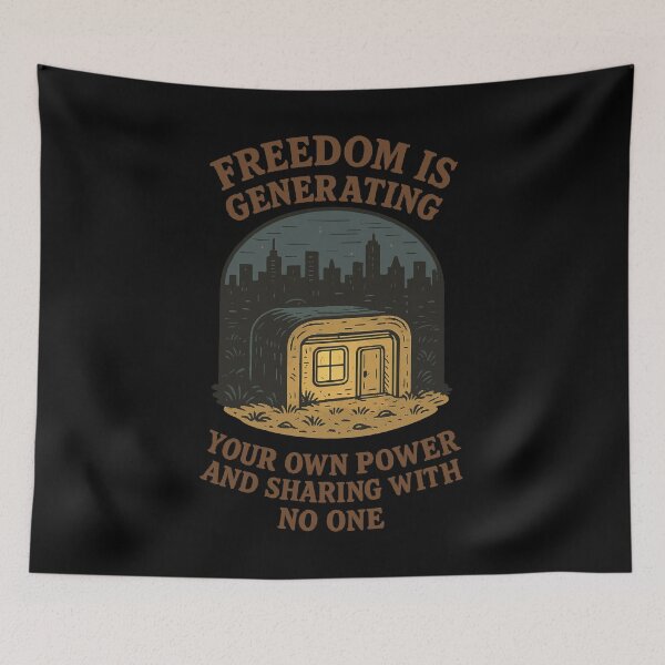 Item preview, Freedom Is Generating Your Own Power funny prepper designed and sold by LuminOrb.
