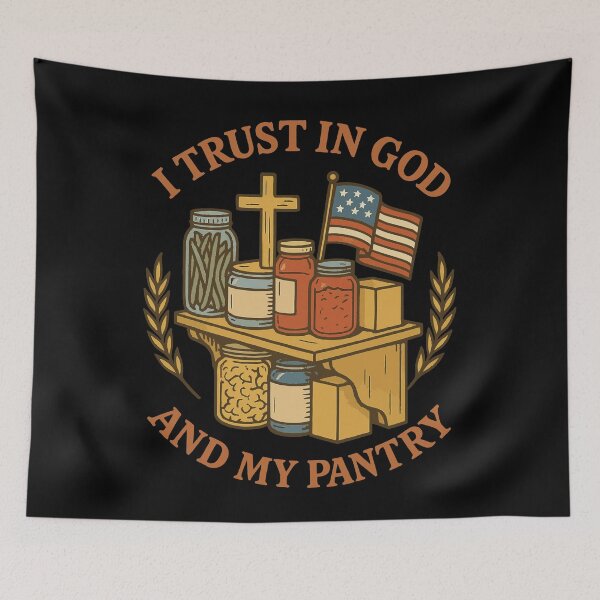 Item preview, I Trust In God And My Pantry Survival Canning designed and sold by LuminOrb.