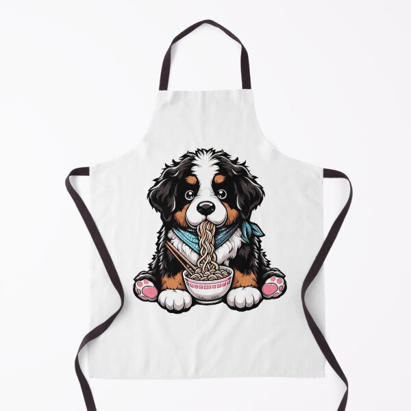 Item preview, Bernese Mountain Dog Anime Eating Ramen Noodles designed and sold by doodIllustrate.