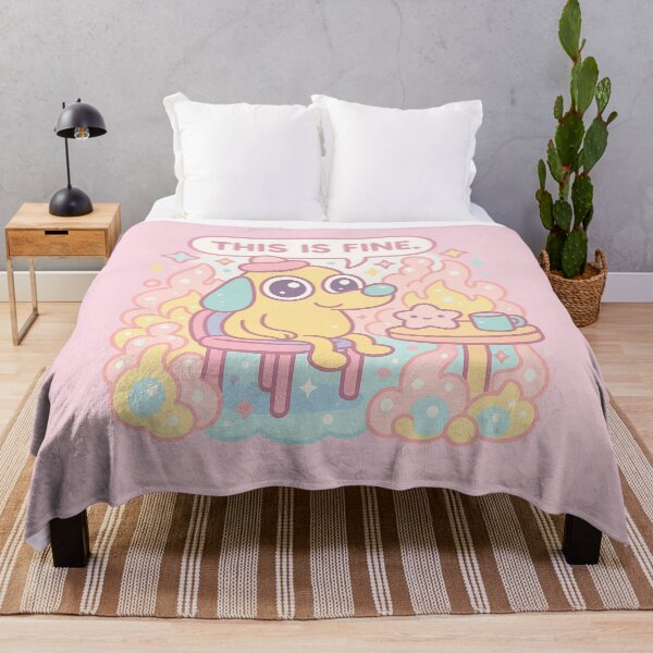 Item preview, This is Fine Meme - Cute Pastel Kawaii Fire Dog Art designed and sold by GirlyPopped.