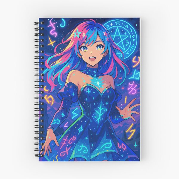 Item preview, Magical Anime Girl with Neon Spells designed and sold by NeroKanji.