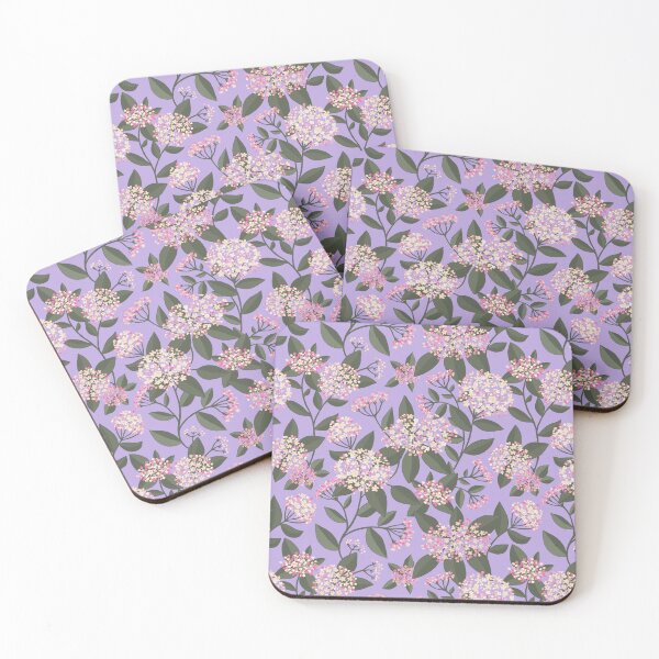 Item preview, Bold and Bright Viburnum flowers on Lilac designed and sold by Millefolia Design .