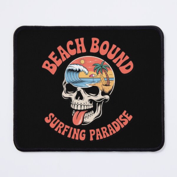 Item preview, Beach Bound Surfing Paradise – Skull and Tropical Surf Art designed and sold by Ever Bloom Studio.