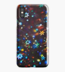 Holographic stars photographed through a prism iPhone Case