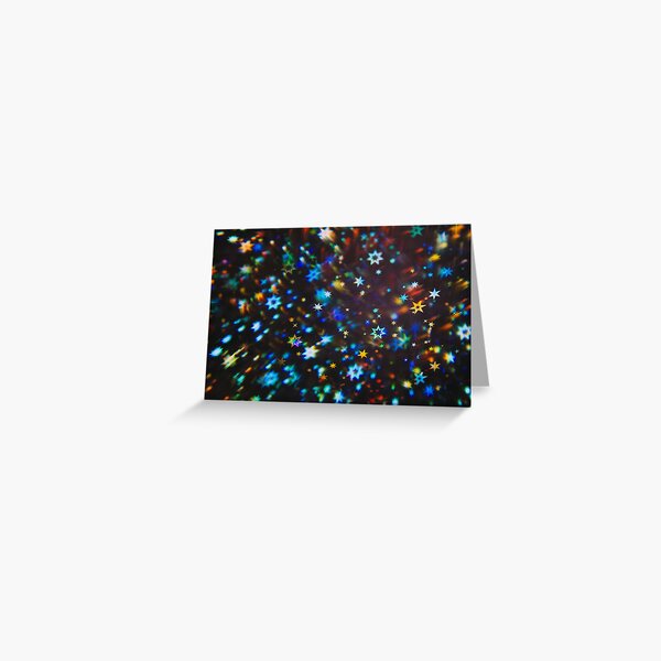 Holographic stars photographed through a prism Greeting Card