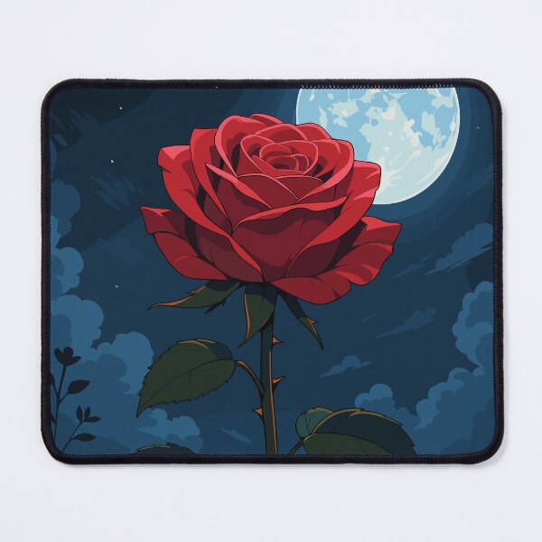 Item preview, Red Rose Under Full Moon Night Sky designed and sold by NeroKanji.