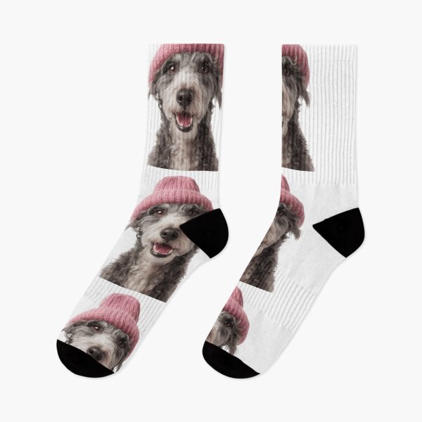 Item preview, Cozy Pumi dog Wearing Pink Winter Hat Trendy Animal Fashion Artwork designed and sold by LazyOwlStore.