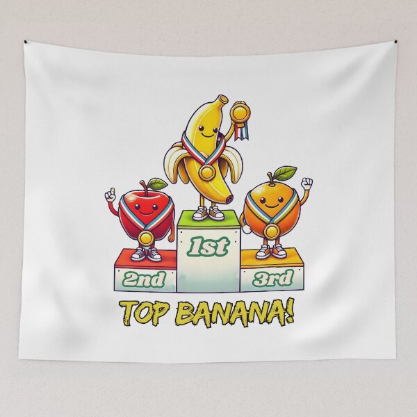 Item preview, Funny Fruit Podium Cartoon - Top Banana Medal Winners designed and sold by The-T-In-Retro.