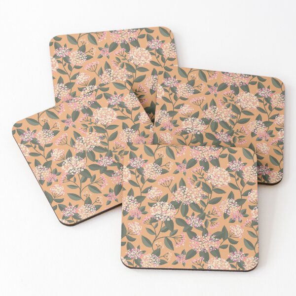 Item preview, Bold and Bright Viburnum flowers on Orange designed and sold by Millefolia Design .