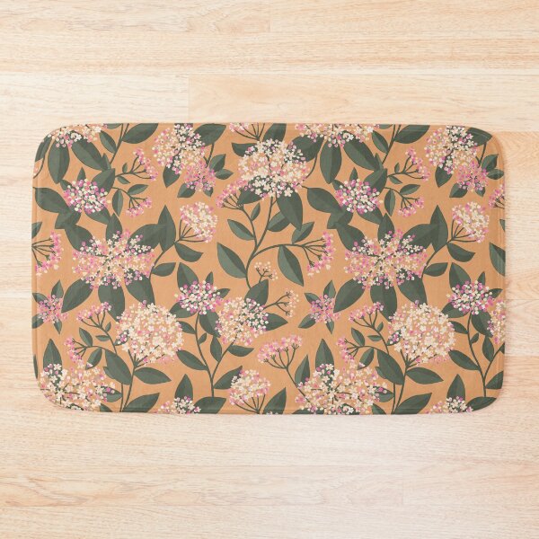 Item preview, Bold and Bright Viburnum flowers on Orange designed and sold by Millefolia Design .