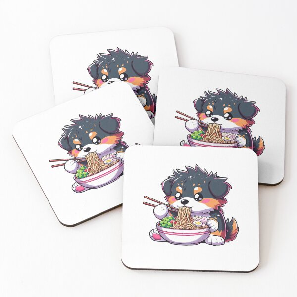 Item preview, Beauceron Anime Dog Eating Ramen Noodles designed and sold by doodIllustrate.